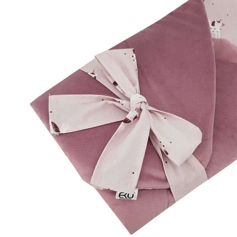 EKO Takaró pamutból velúrral és kókusz belsővel, Unicorn masnival 75x75cm